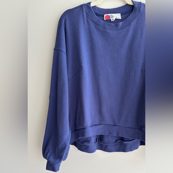 FP Beach by Free People Matching Sweatshirt & Sweatpants Set, Dark Blue, Size XS - Picture 3 of 16